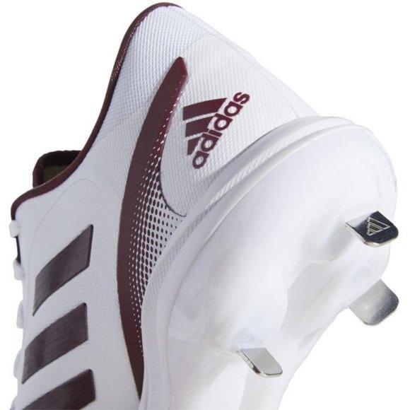 Adidas PureHustle 2.0 White Maroon Women's Cleats Size 7.5 NO BOX - Picture 4 of 5